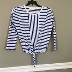 Blue/white striped Banana Republic Top XS